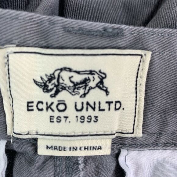 Ecko Unltd Mens Cargo Shorts Size 34 Actual 38W Gray Bermuda Pockets Hiking - Picture 6 of 10